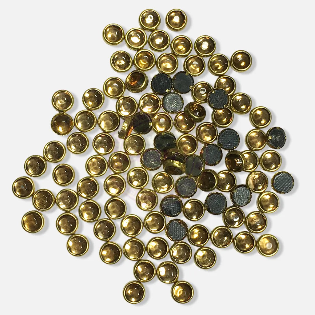 Fitting Stones Round Shape 5MM Gold Color (25grams)