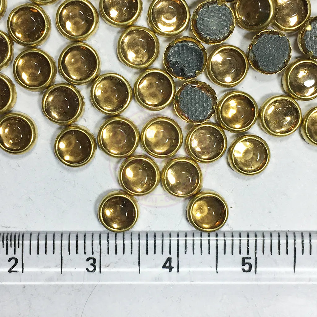 Fitting Stones Round Shape 5MM Gold Color (25grams)