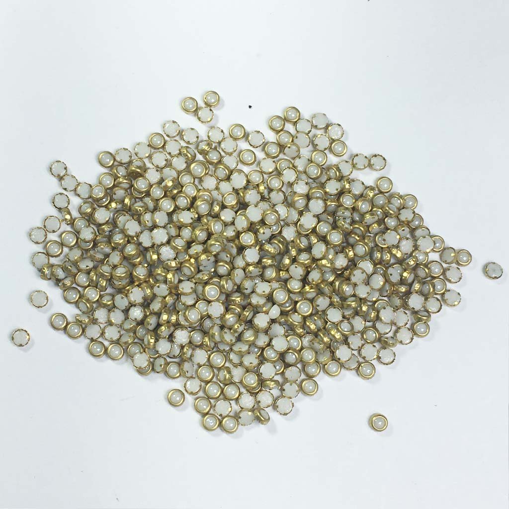 Ceramic Kundan Stone 3mm (20grams) Round Shape White Color