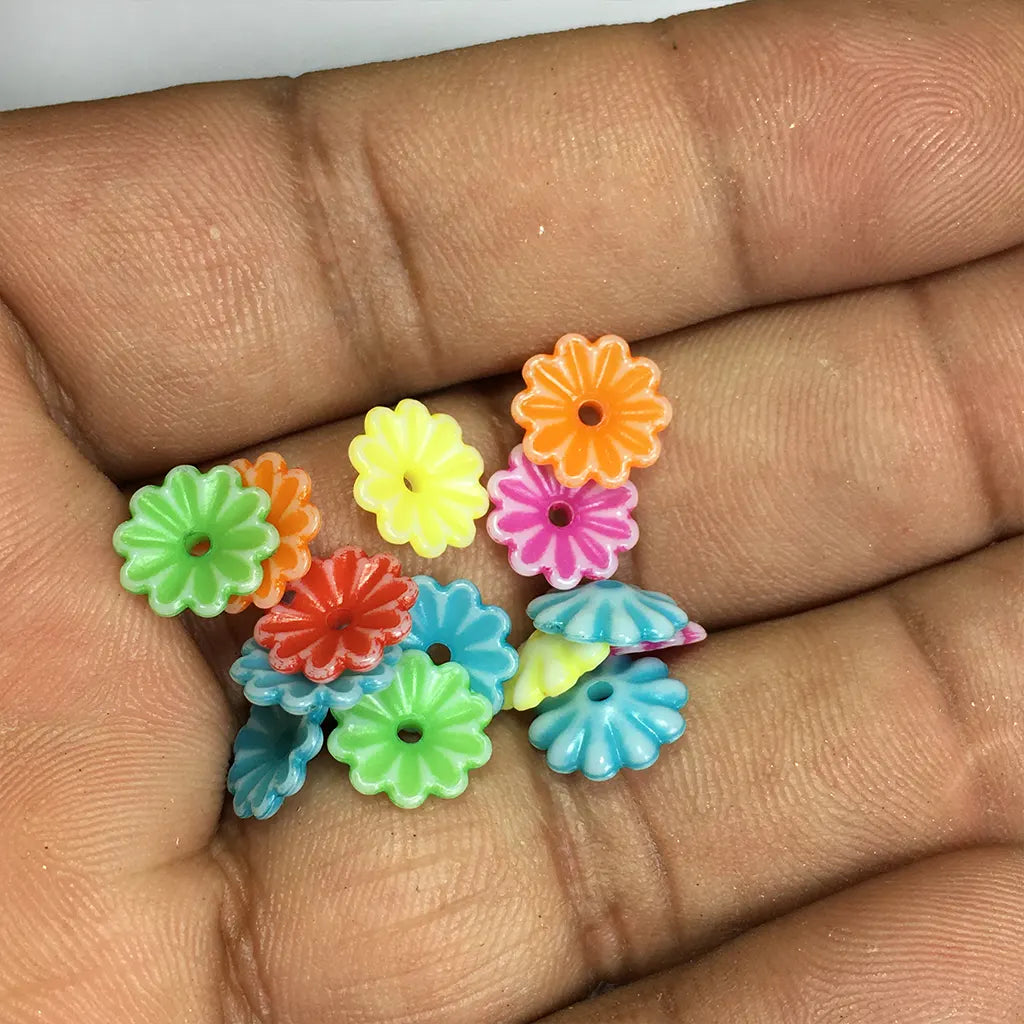 Flower Beads for Brooches Embroidery Design Mixed Colors 10grams