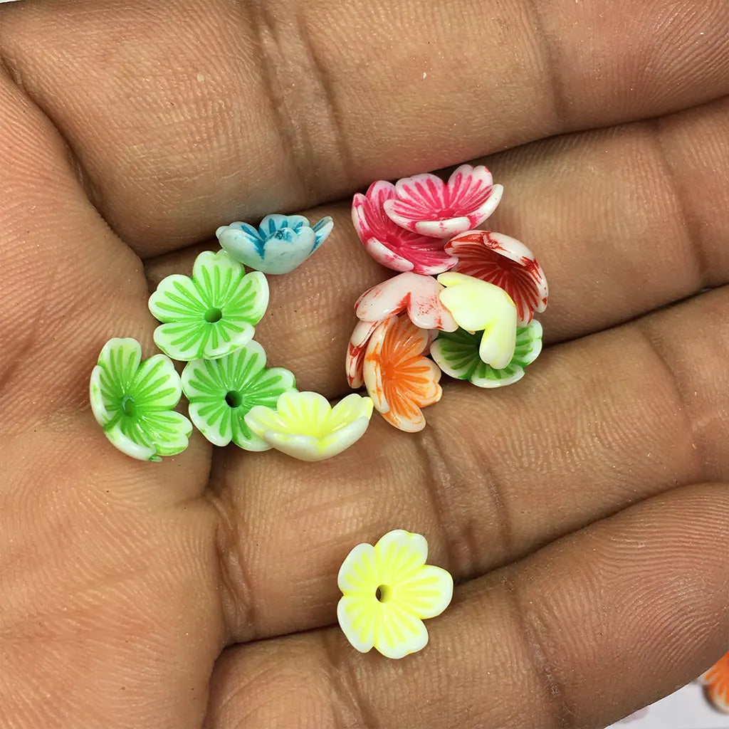 Flower Beads for Brooches Embroidery Design Mixed Colors 10grams