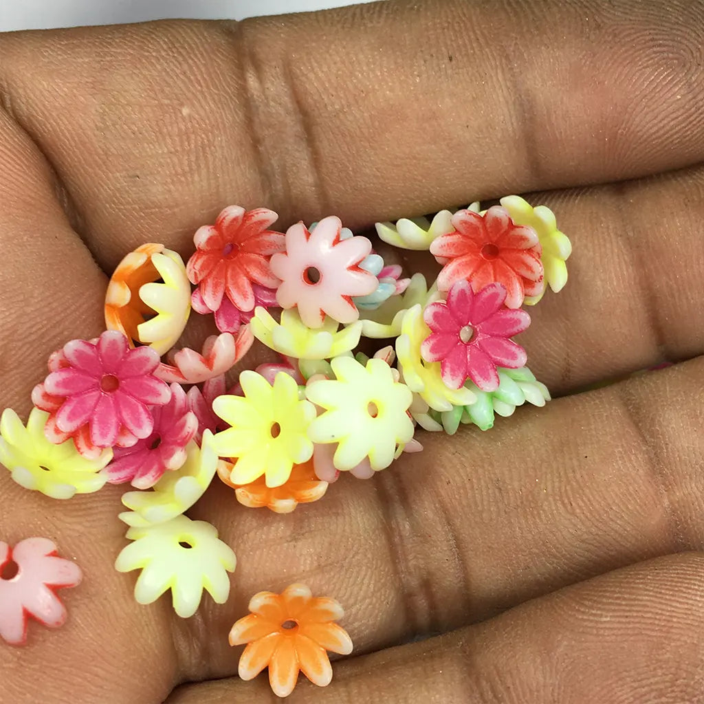 Flower Beads for Brooches Embroidery Design Mixed Colors 10grams