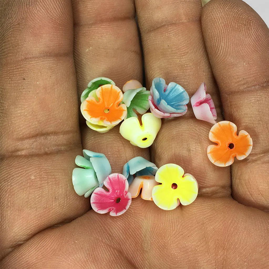 Flower Beads for Brooches Embroidery Design Mixed Colors 10grams