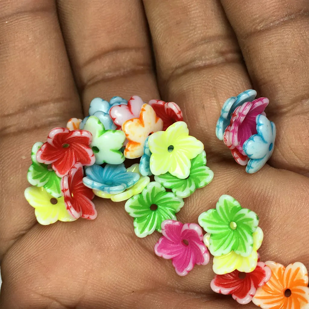 Flower Beads for Brooches Embroidery Design Mixed Colors 10grams