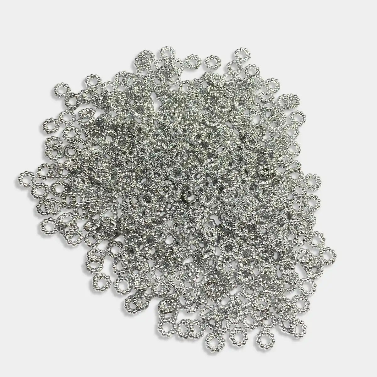 Flower Chakri  Polo Rings or Jarkan Chakri 5mm Silver Color (10grams)