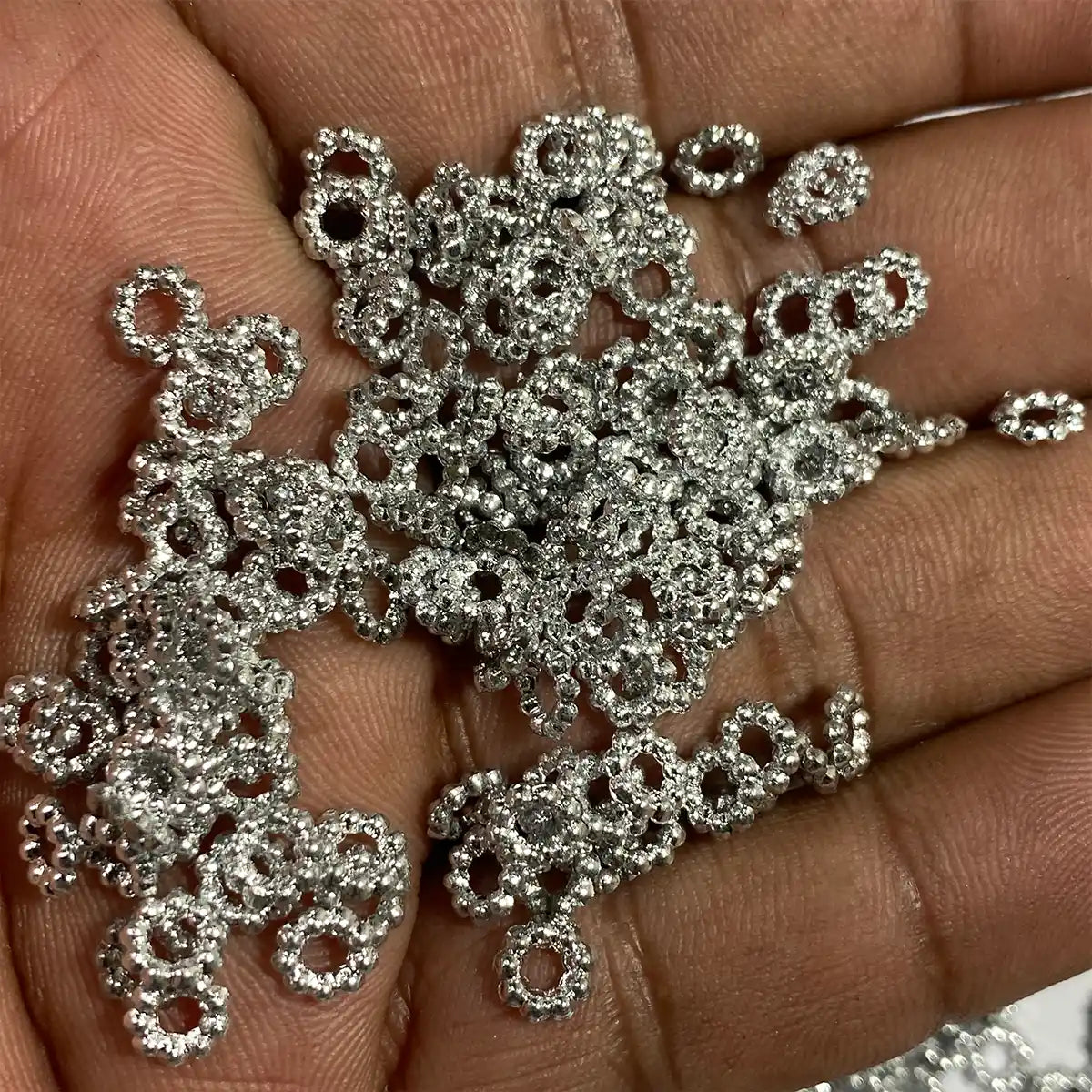 Flower Chakri  Polo Rings or Jarkan Chakri 5mm Silver Color (10grams)