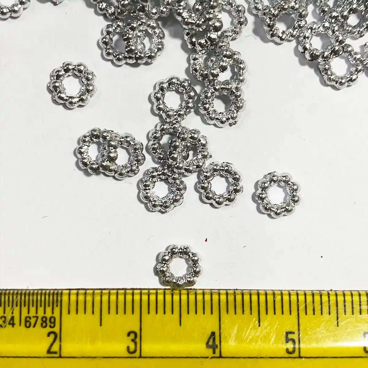 Flower Chakri  Polo Rings or Jarkan Chakri 5mm Silver Color (10grams)