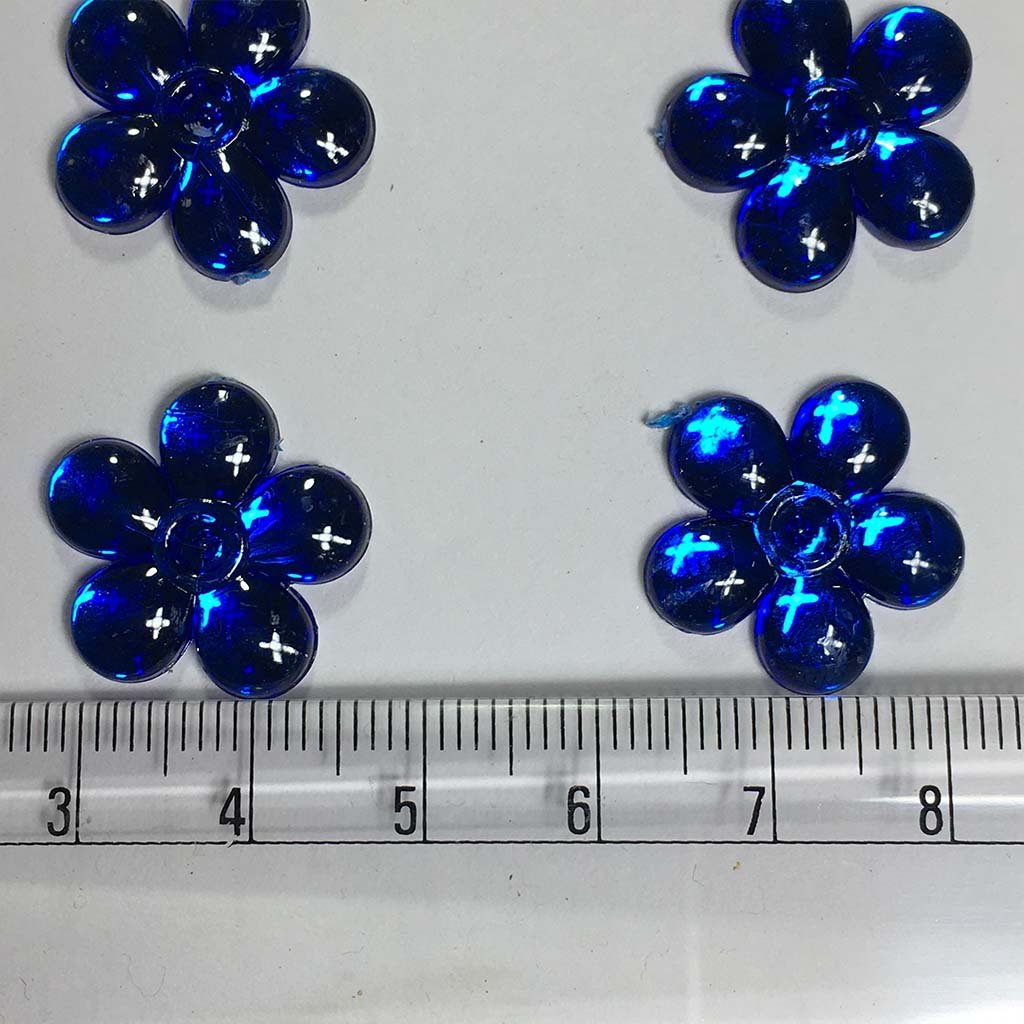 Flower Kundan Stone Blue Color 12pcs