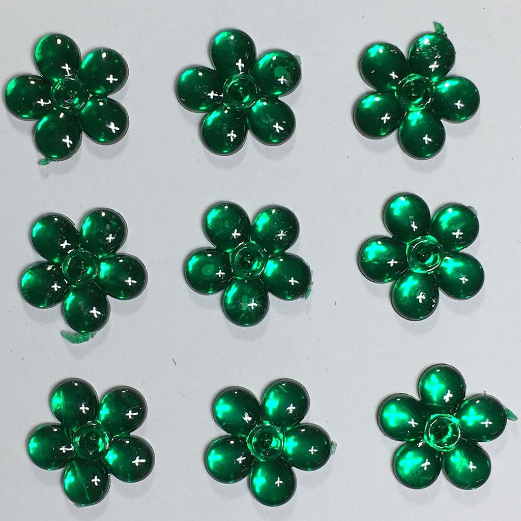 Flower Kundan Stone Light Green Color 12pcs