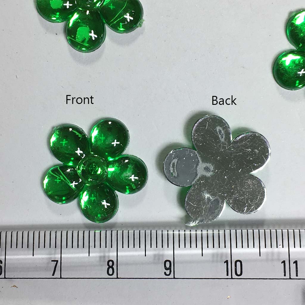 Flower Kundan Stone Light Green Color 12pcs