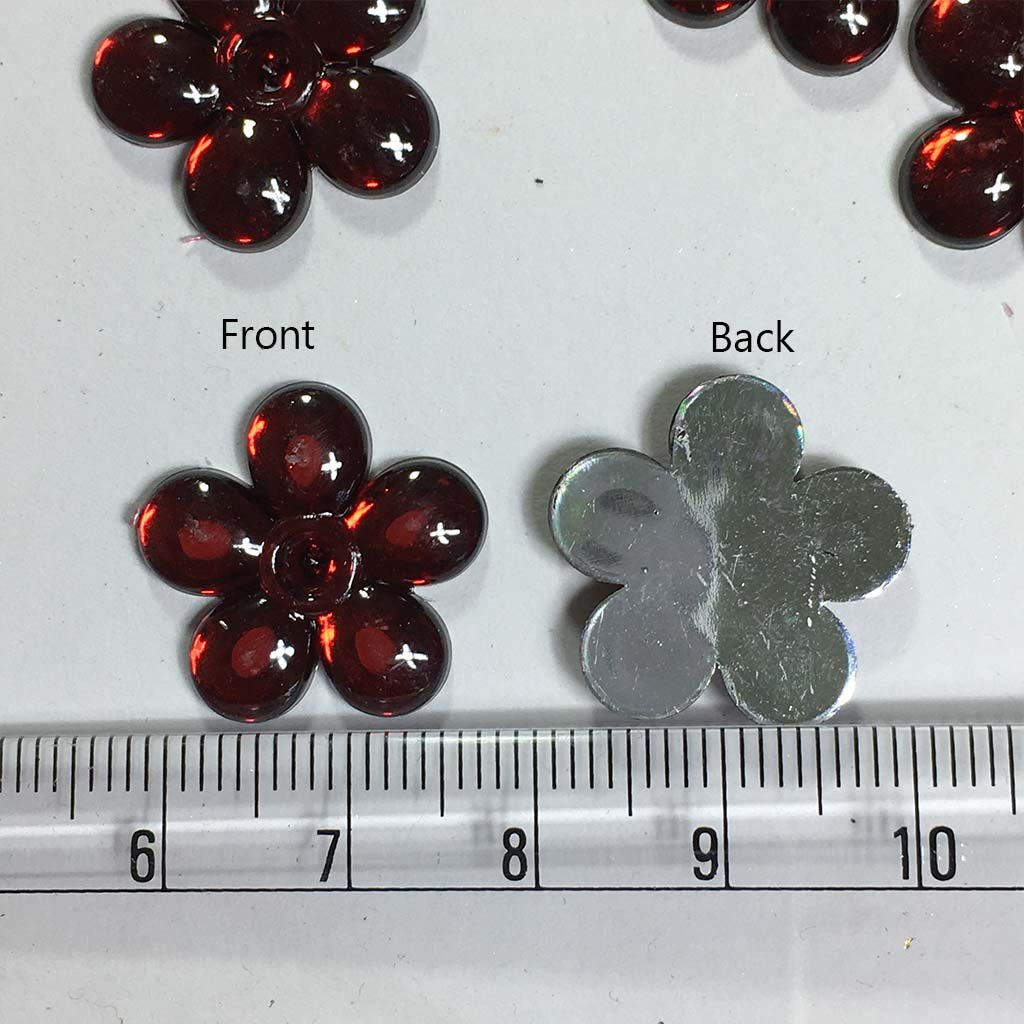 Flower Kundan Stone Maroon Red Color 12pcs