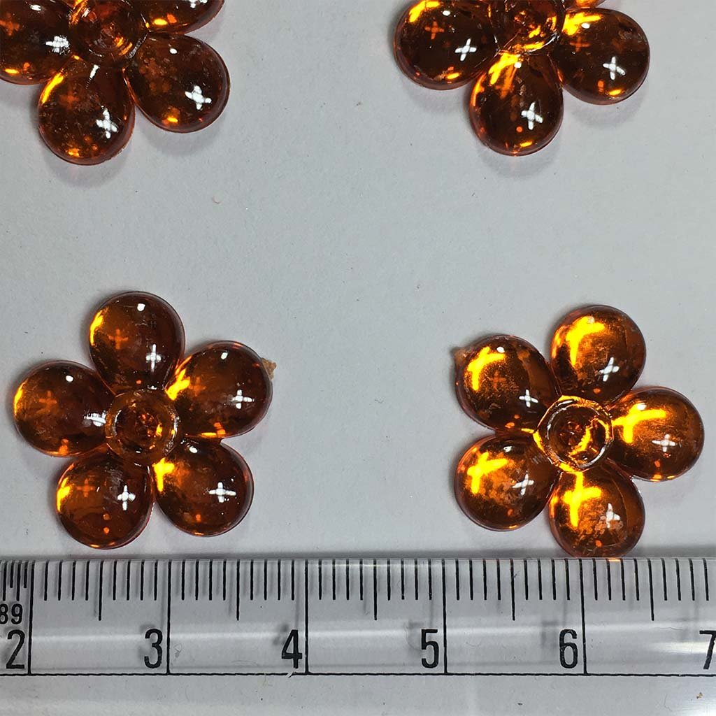 Flower Kundan Stone Orange Color 12pcs