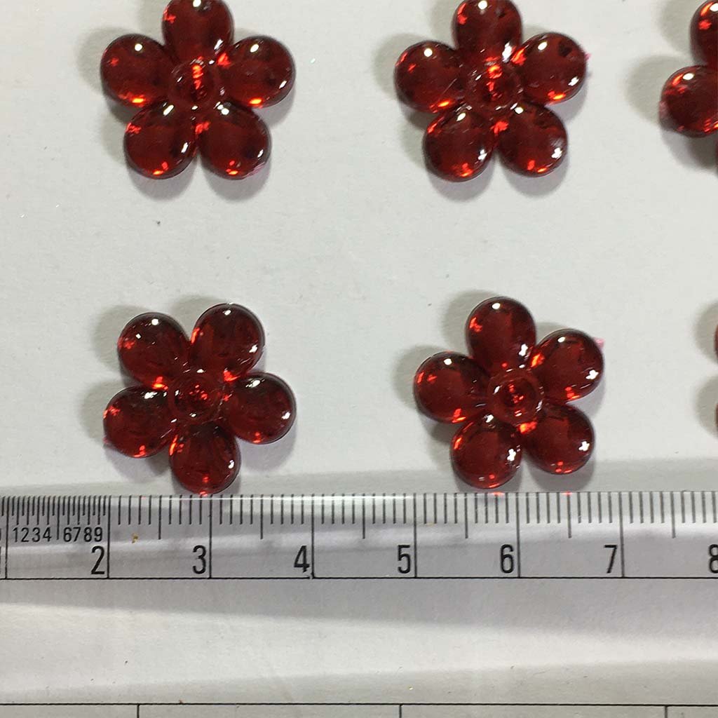 Flower Kundan Stone Red Color 12pcs
