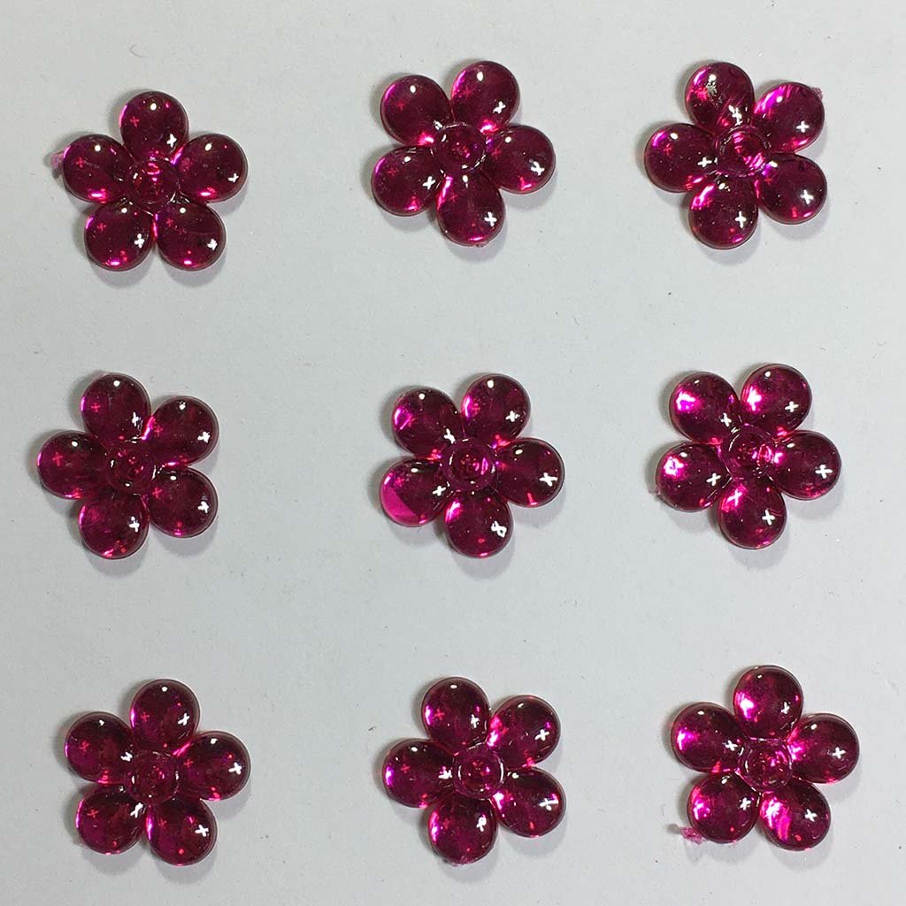 Flower Kundan Stone Rose Color 12pcs