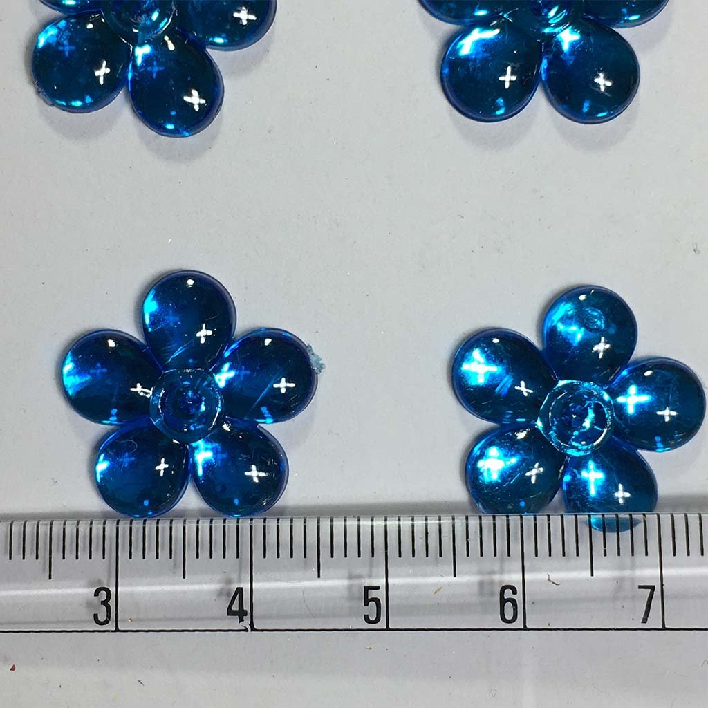 Flower Kundan Stone Sky Blue Color 12pcs