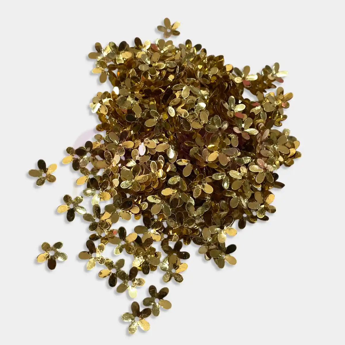 Flower Design Sequence Gold Color Shiny Sequin (10Grams)
