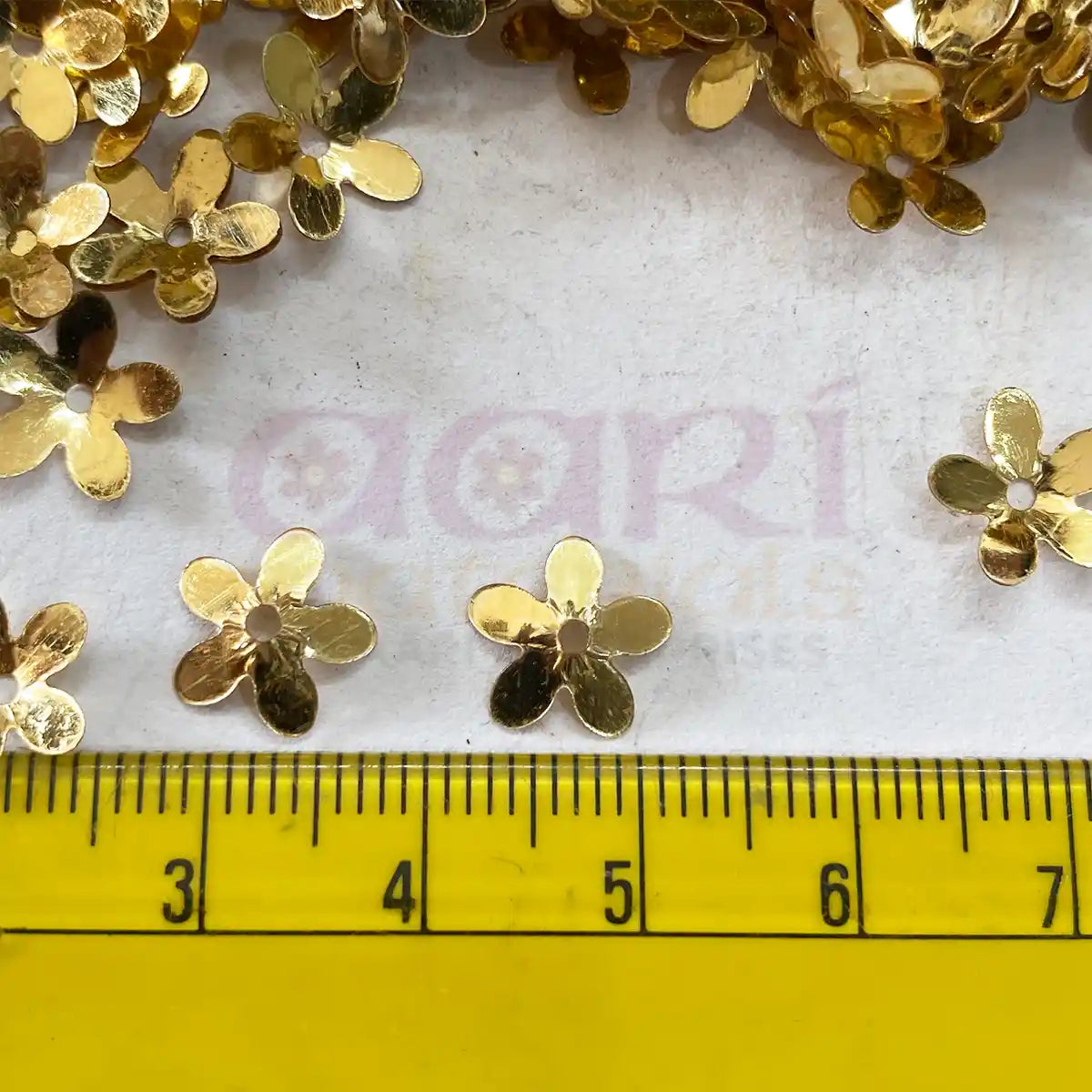 Flower Design Sequence Gold Color Shiny Sequin (10Grams)