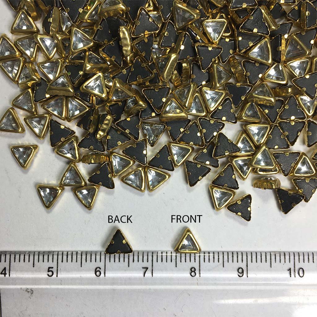 Framed Stone Flat Back Triangle Shape 4mm(4X4) Color White (25grams)