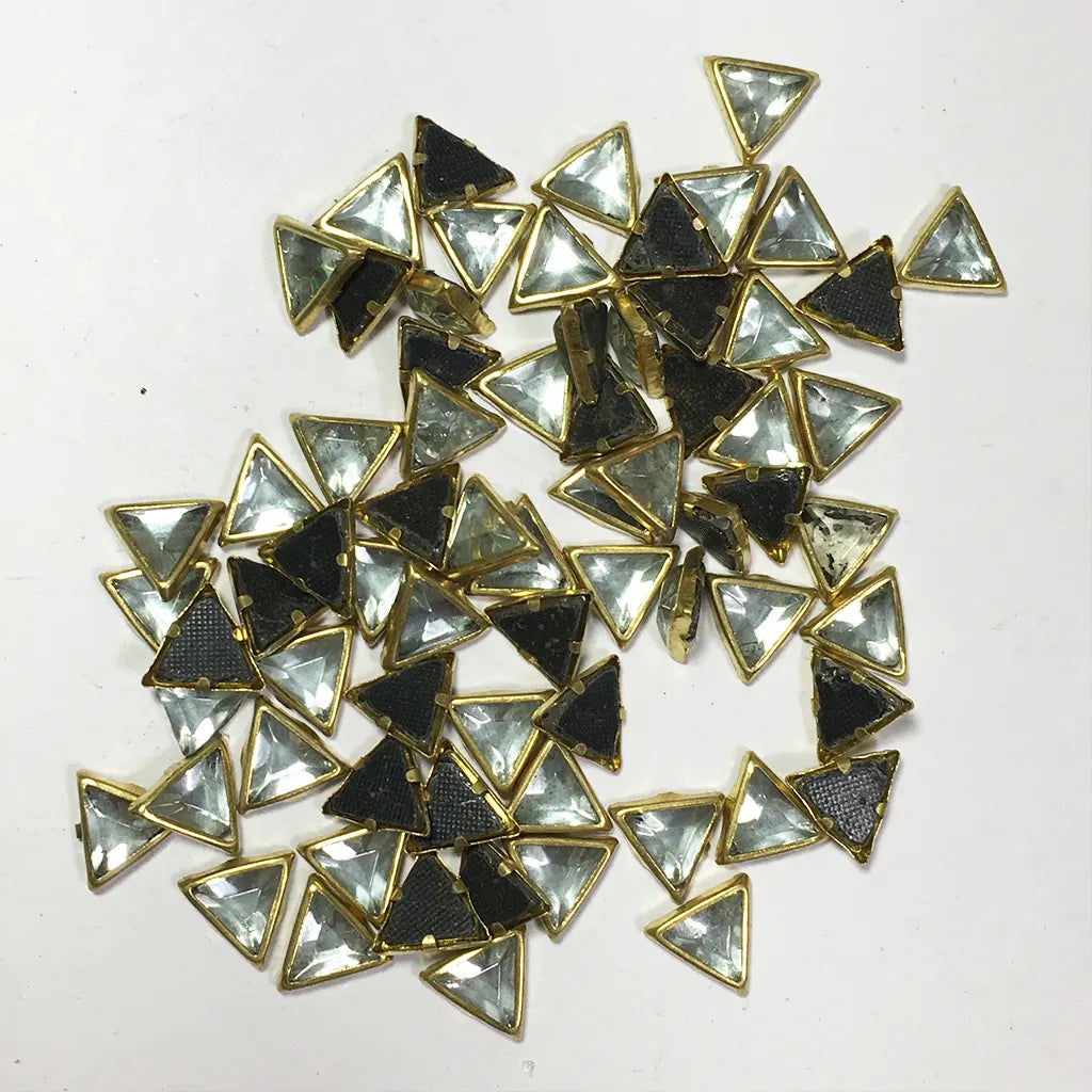 Framed Stone Triangle Shape 10MM Color White (25grams)