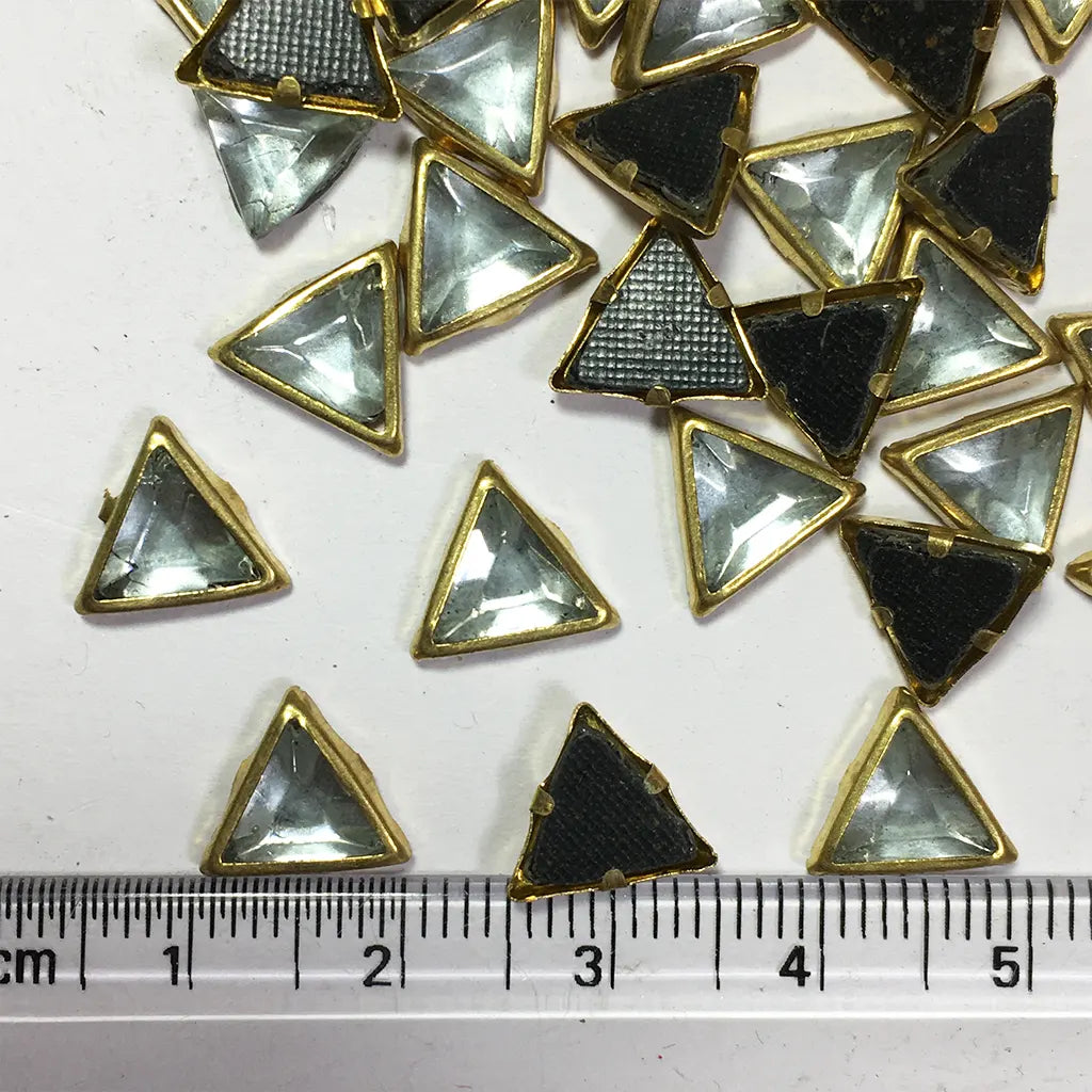 Framed Stone Triangle Shape 10MM Color White (25grams)