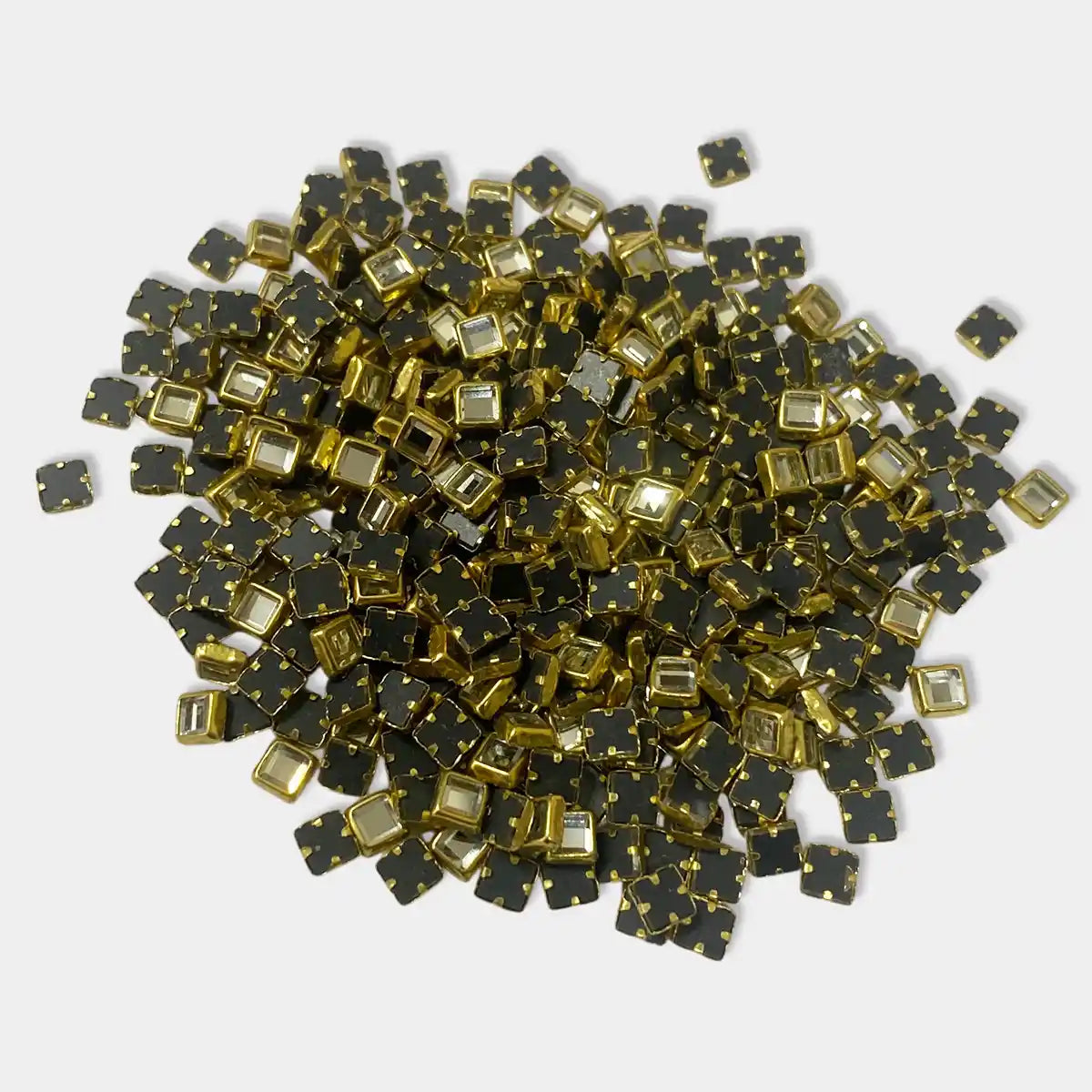 Framed Stone Square Shape 3MM Color White (20grams)