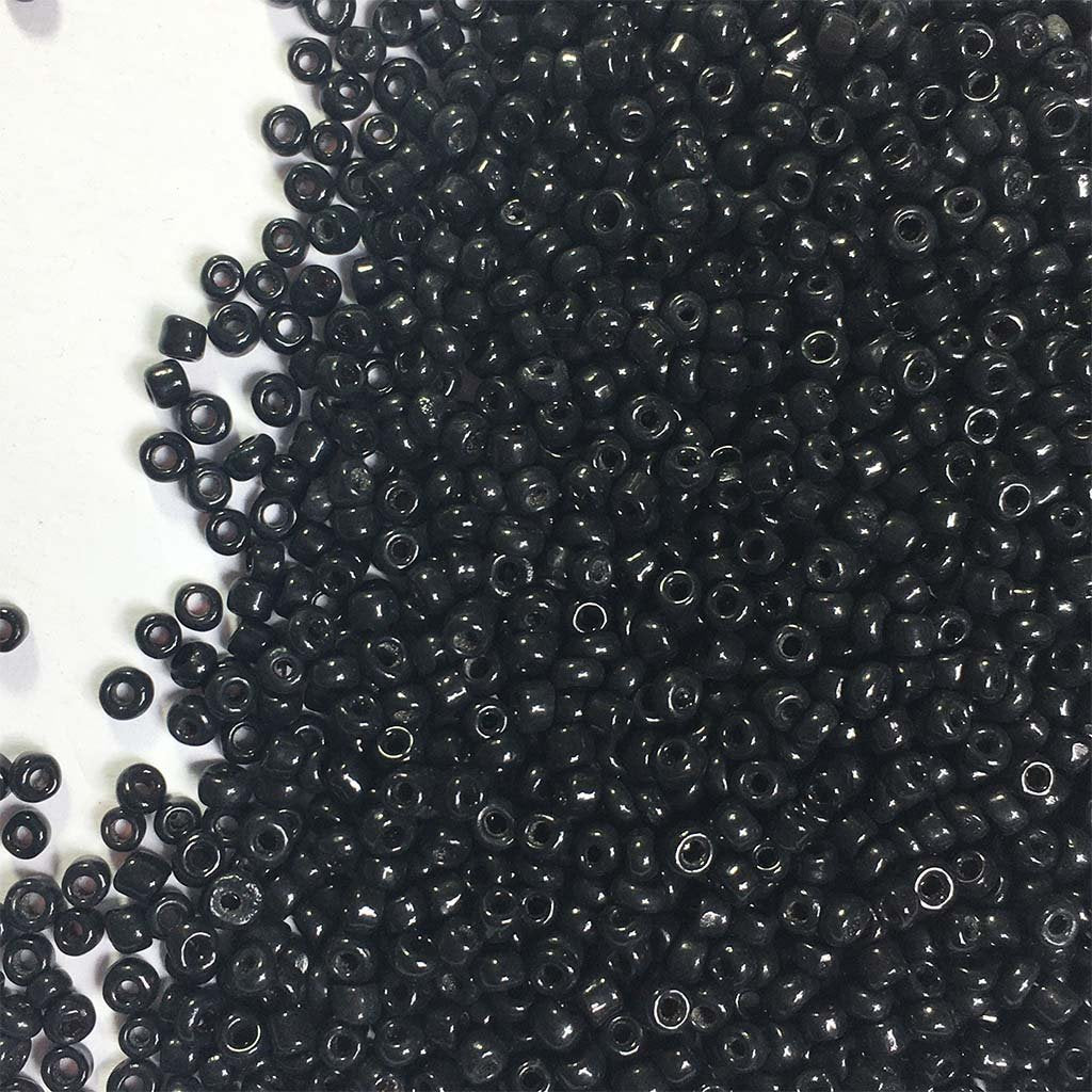 Opaque Seed Beads 2MM 12/0 Black Color (25grams)
