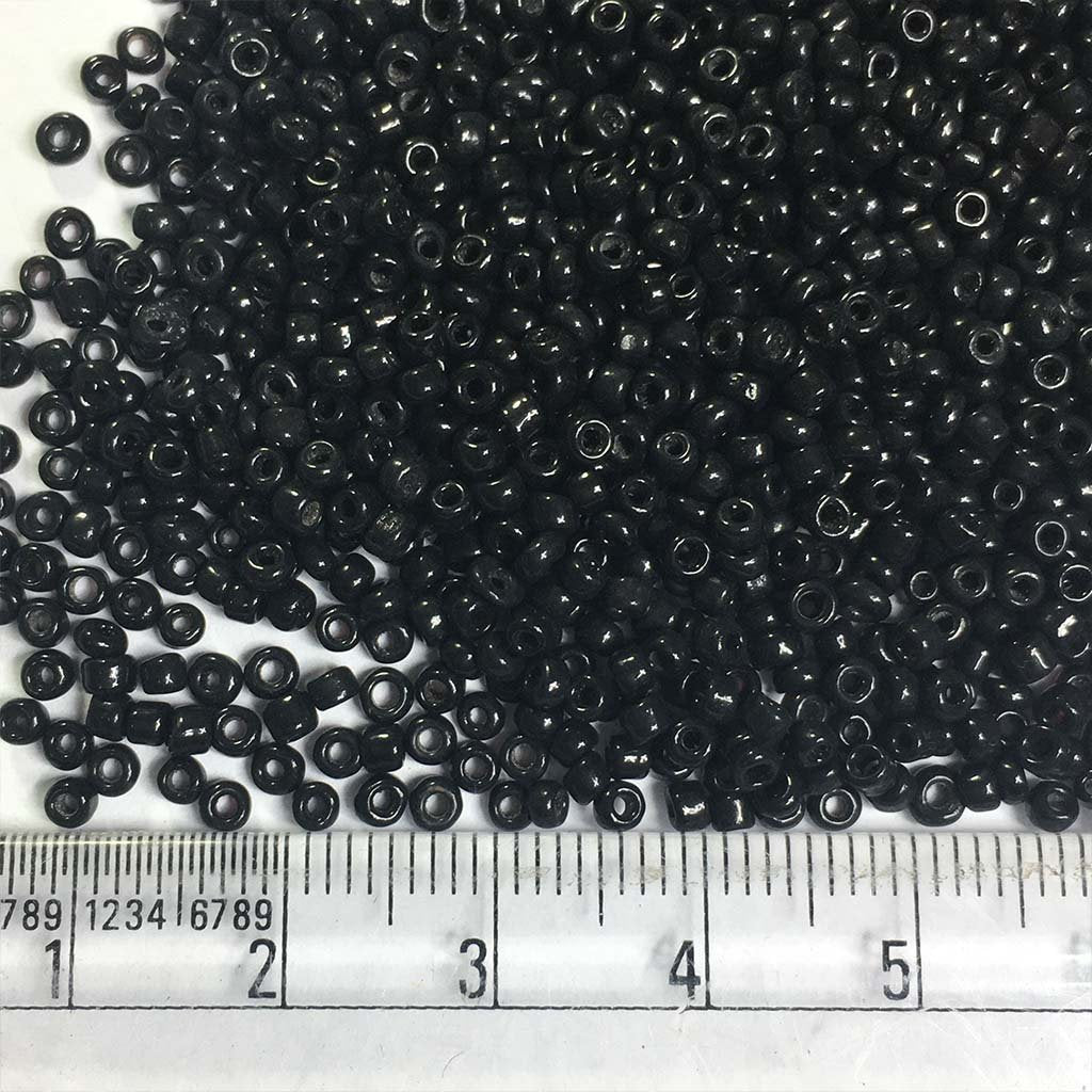 Opaque Seed Beads 2MM 12/0 Black Color (25grams)