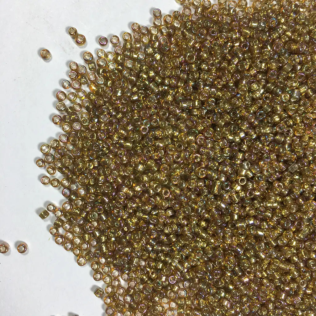 Glass Seed Beads 2MM 12/0 Multicolor with Gold Shade (25grams)
