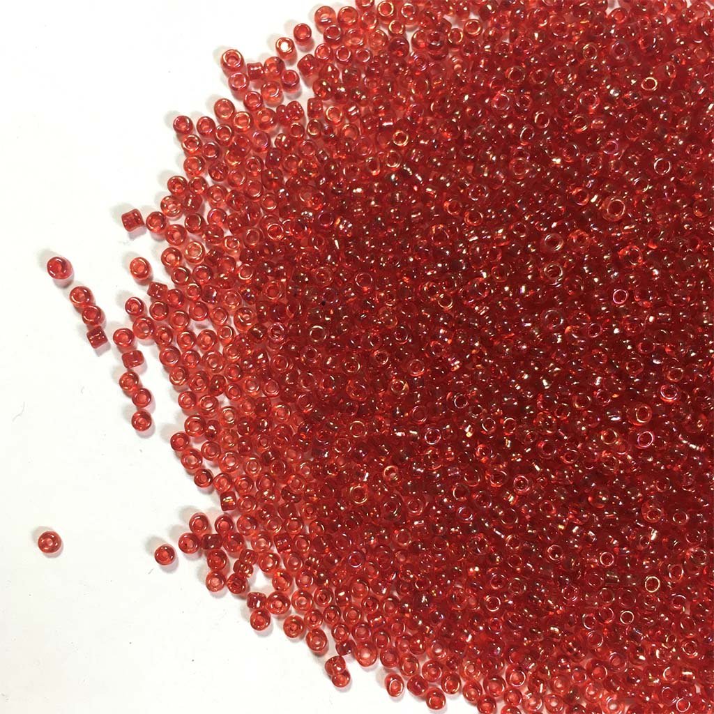 Glass Seed or Sugar Beads 2MM Red Color (25grams)