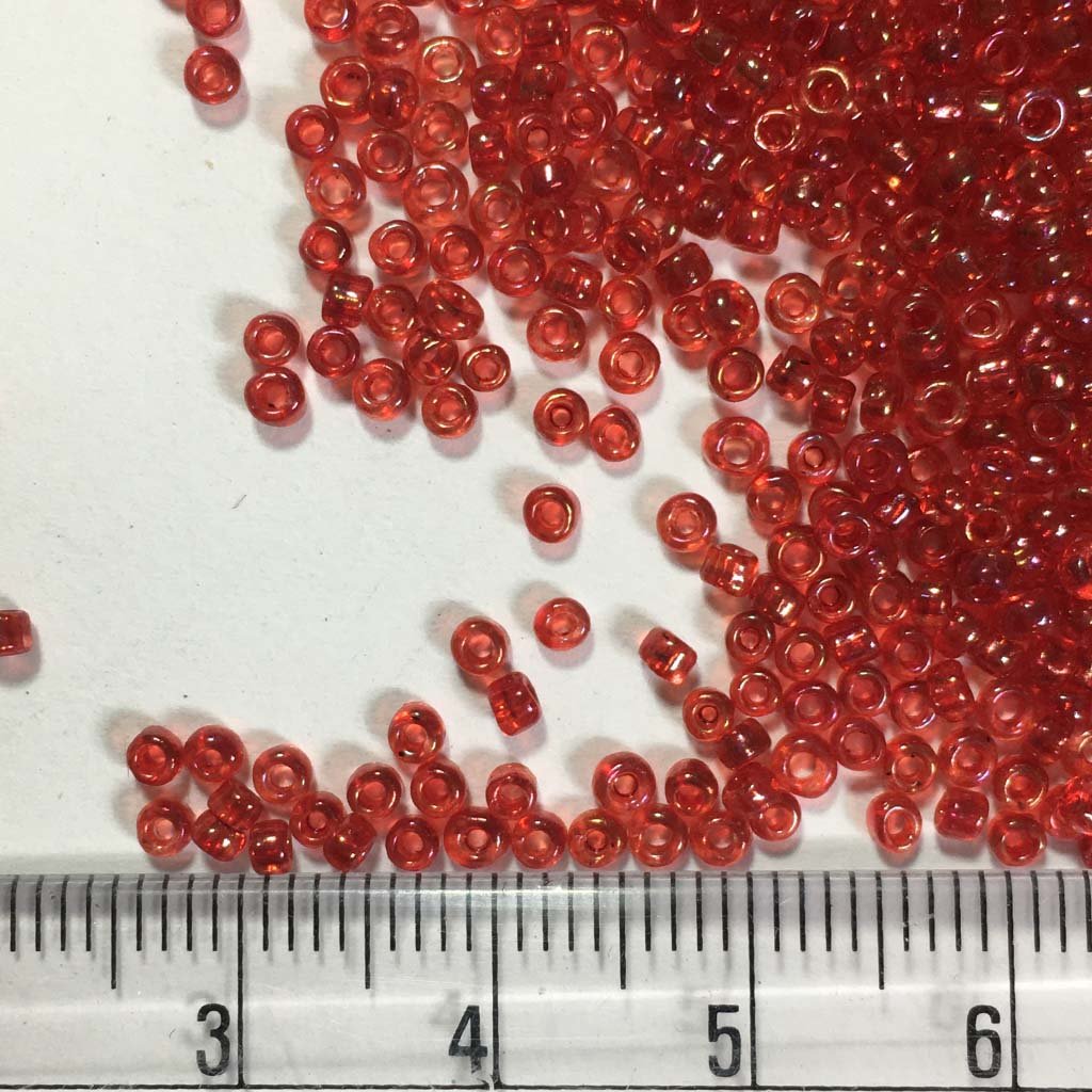 Glass Seed or Sugar Beads 2MM Red Color (25grams)