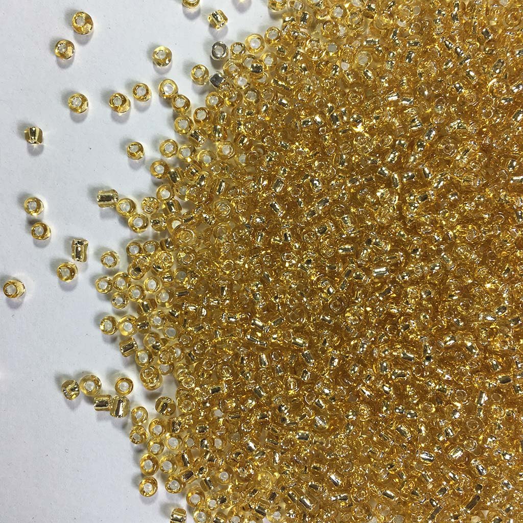 Glass Seed or Sugar Beads 2MM Gold Color (25grams)