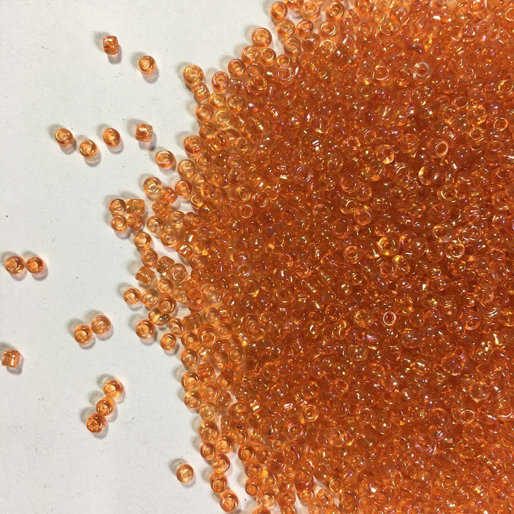 Glass Seed or Sugar Beads 2MM Orange Color (25grams)