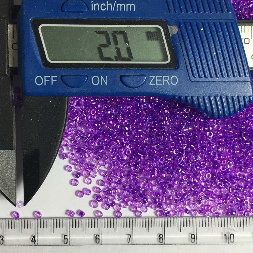 Glass Seed or Sugar Beads 2MM Violet Color (25grams)