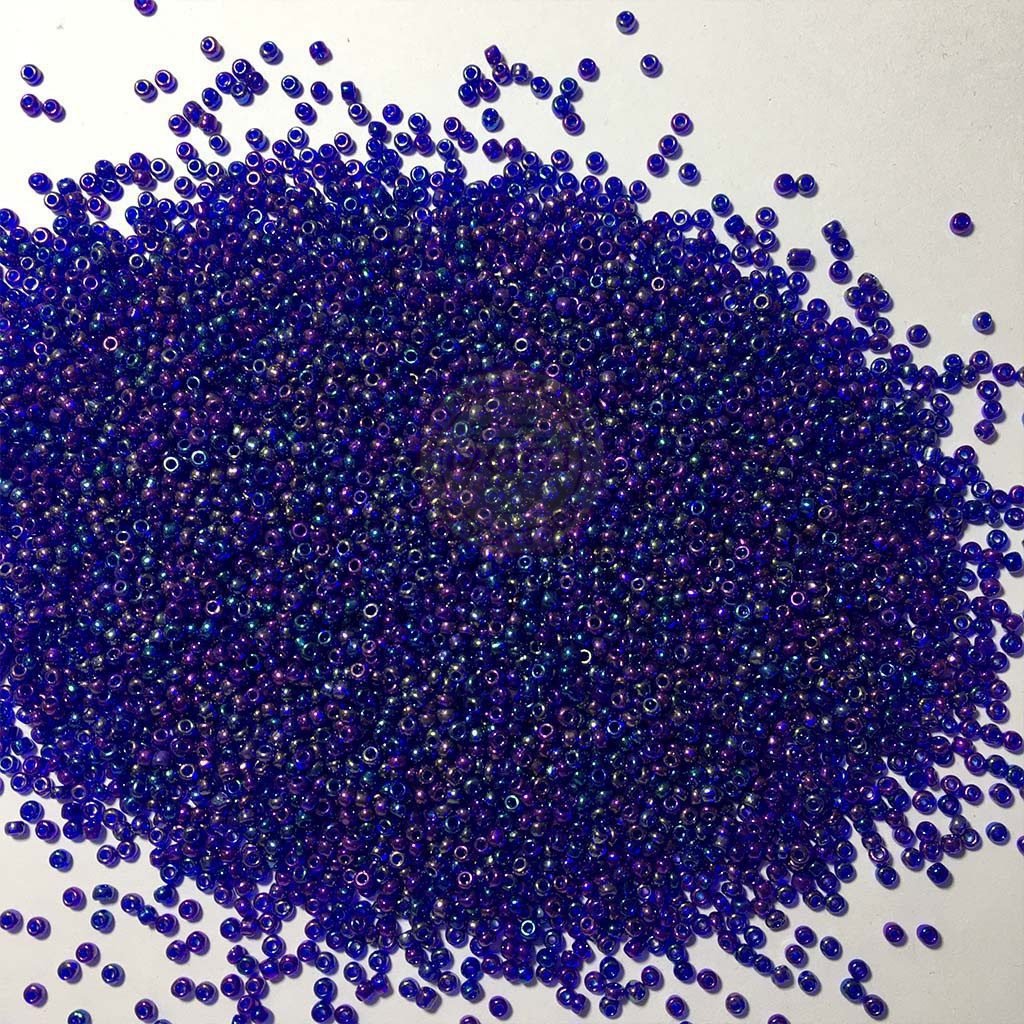 Glass Seed Beads in Blue with violet Shade Color 10-0 2.5mm (25grams)
