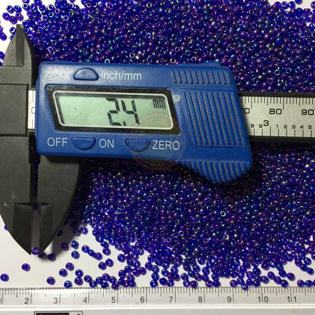 Glass Seed Beads in Blue with violet Shade Color 10-0 2.5mm (25grams)