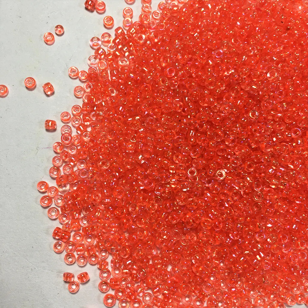 Glass Seed or Sugar Beads 2MM Flame Orange Color (25grams)