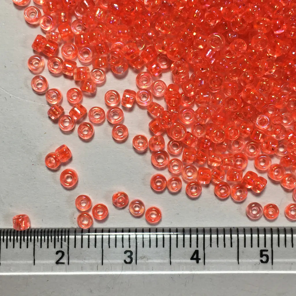 Glass Seed or Sugar Beads 2MM Flame Orange Color (25grams)