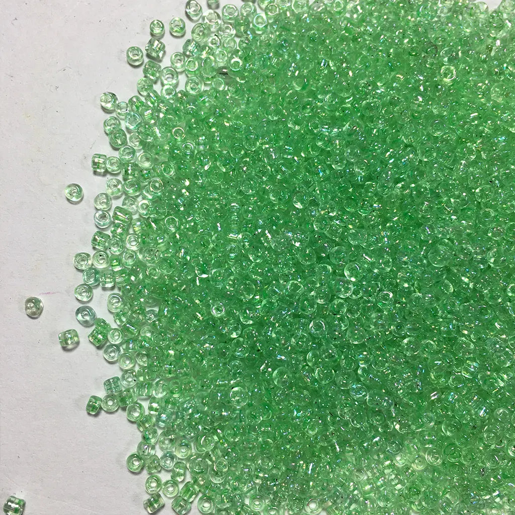 Glass Seed or Sugar Beads 2MM Light Green Color (25grams)