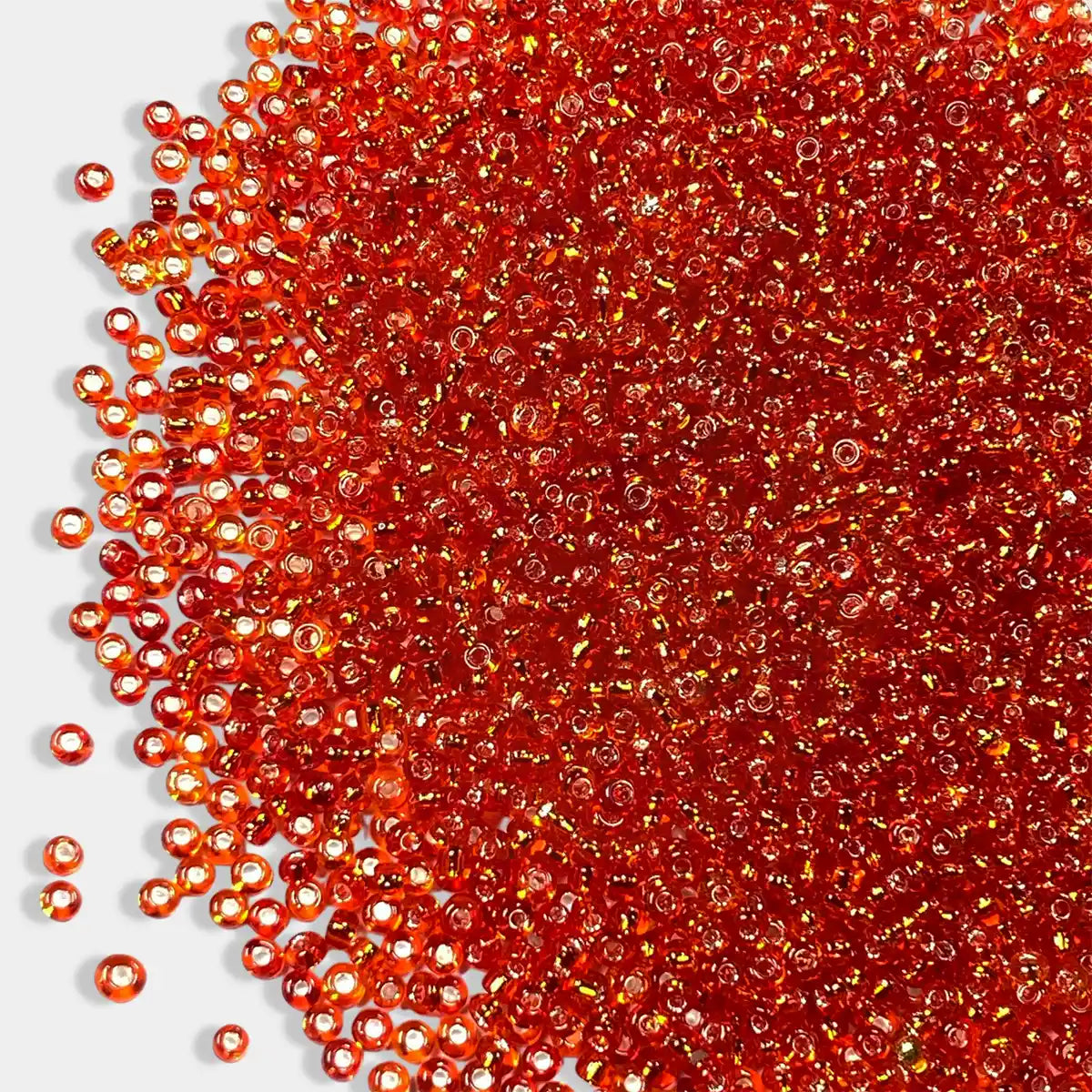 Glass Seed or Sugar Beads 2mm Color Bright Orange (25grams)