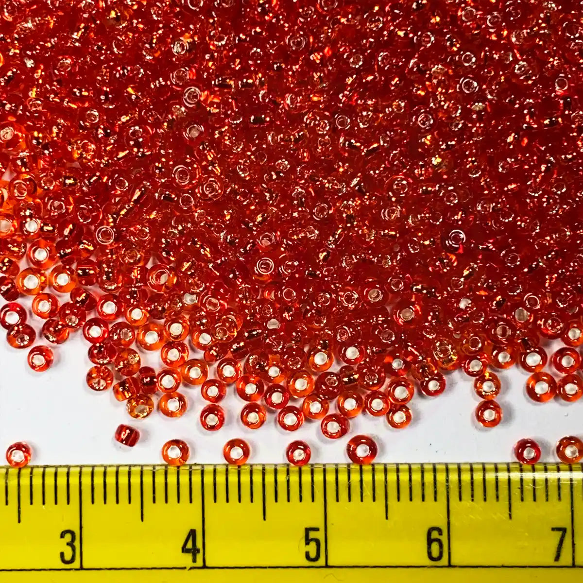 Glass Seed or Sugar Beads 2mm Color Bright Orange (25grams)