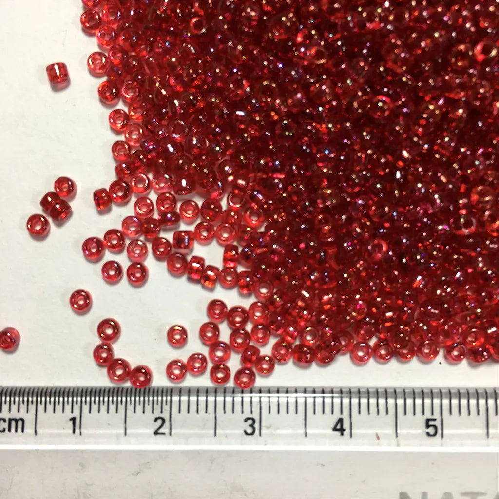 Glass Seed or Sugar Beads 2mm  Color Maroon (25grams)