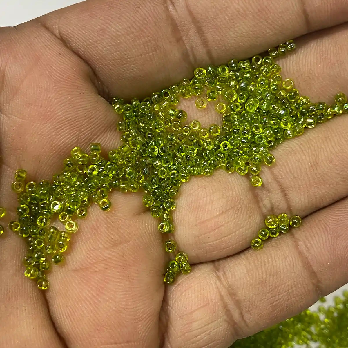 Glass Seed or Sugar Beads 2mm Color Olive Green Color (25grams)