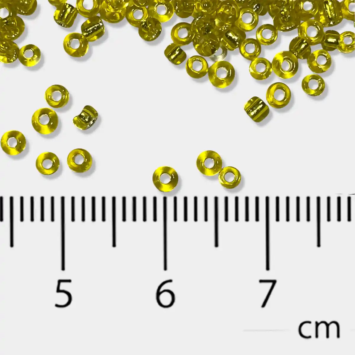 Glass Seed or Sugar Beads 2mm Color Yellow Color (25grams)