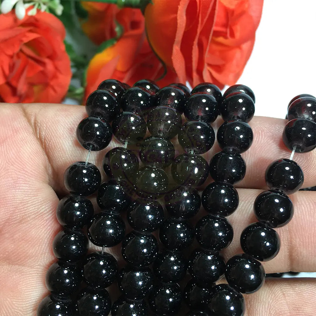 Glass beads Size 8mm (100 beads per string) Black
