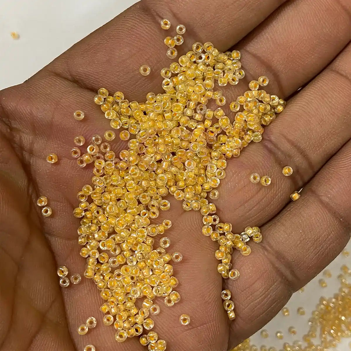 Glass Seed or Sugar Beads 2mm Baby Orange Color (25grams)