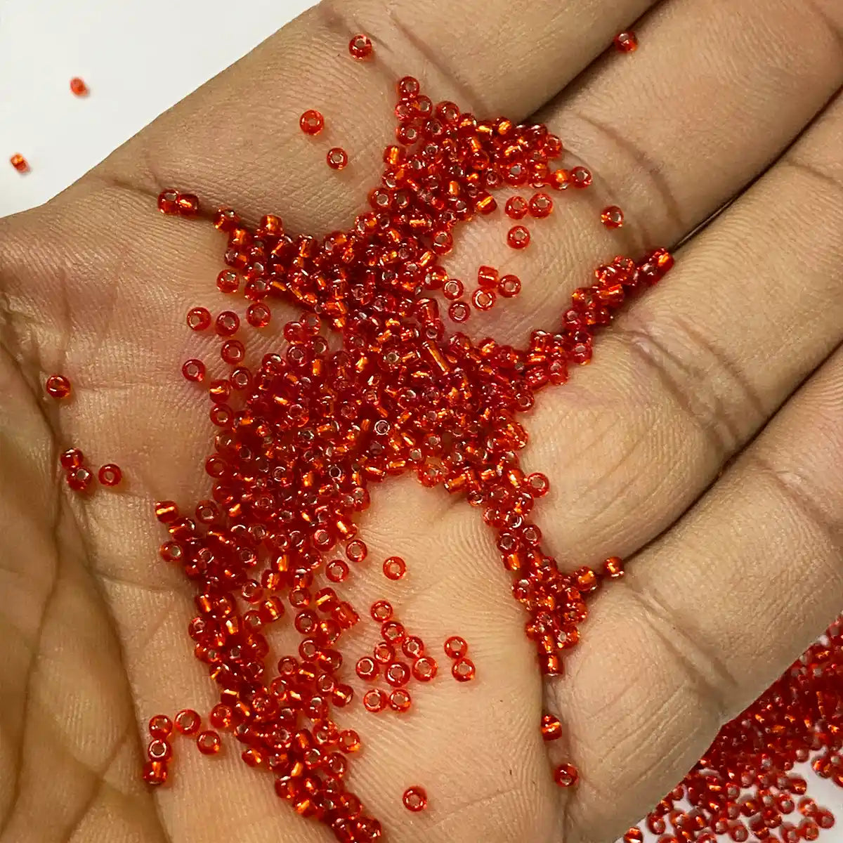 Glass Seed or Sugar Beads 2mm Bright Red Color (25grams)