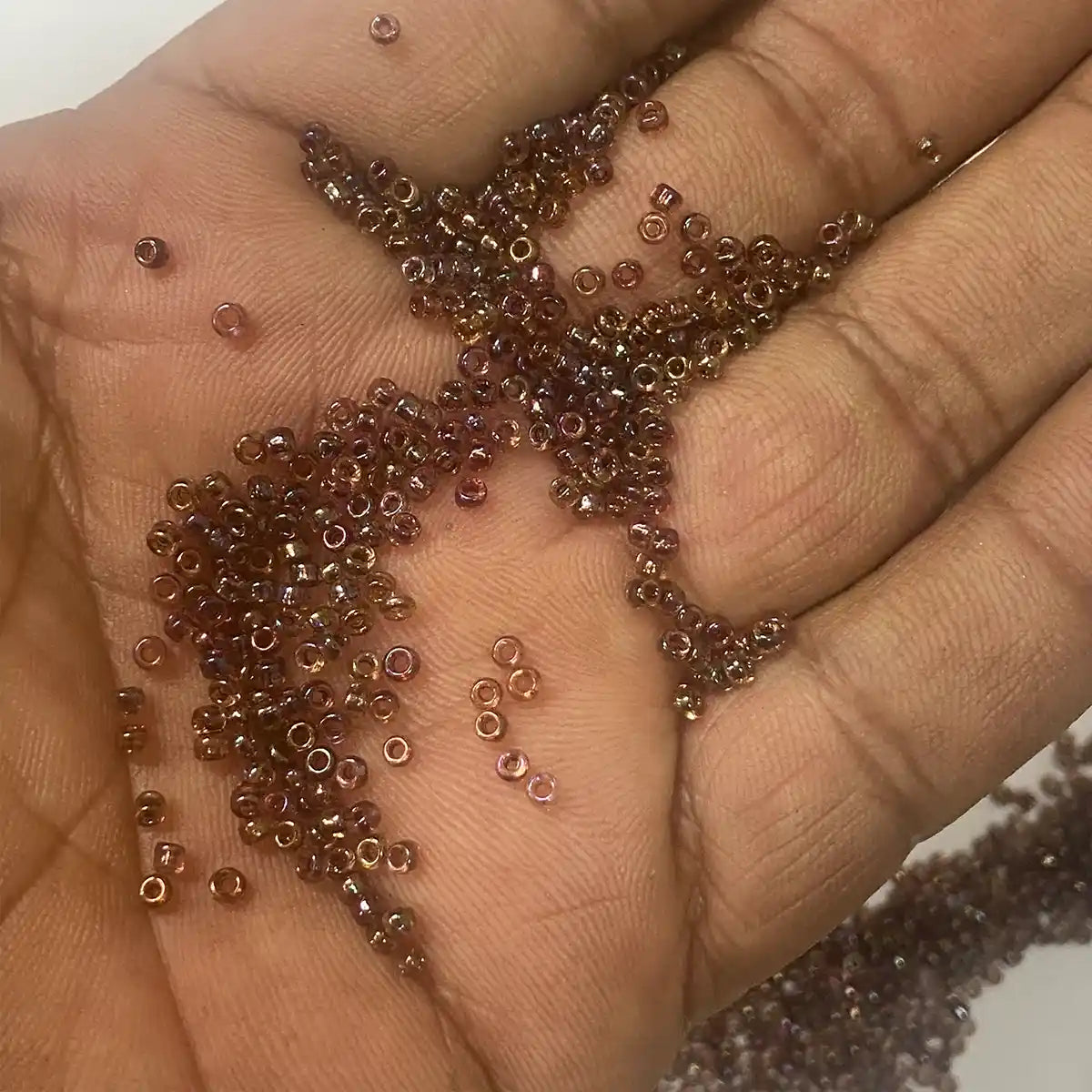 Glass Seed or Sugar Beads 2mm Brown With Dual Tone Color (25grams)