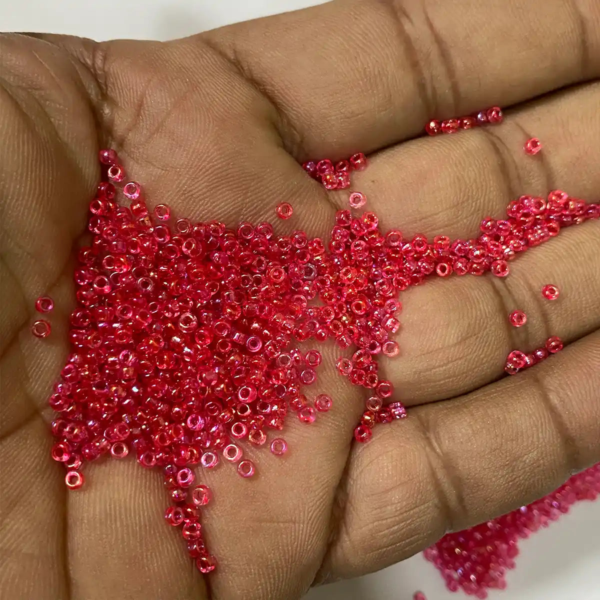 Glass Seed or Sugar Beads 2mm Color Bright Rose Color (25grams)