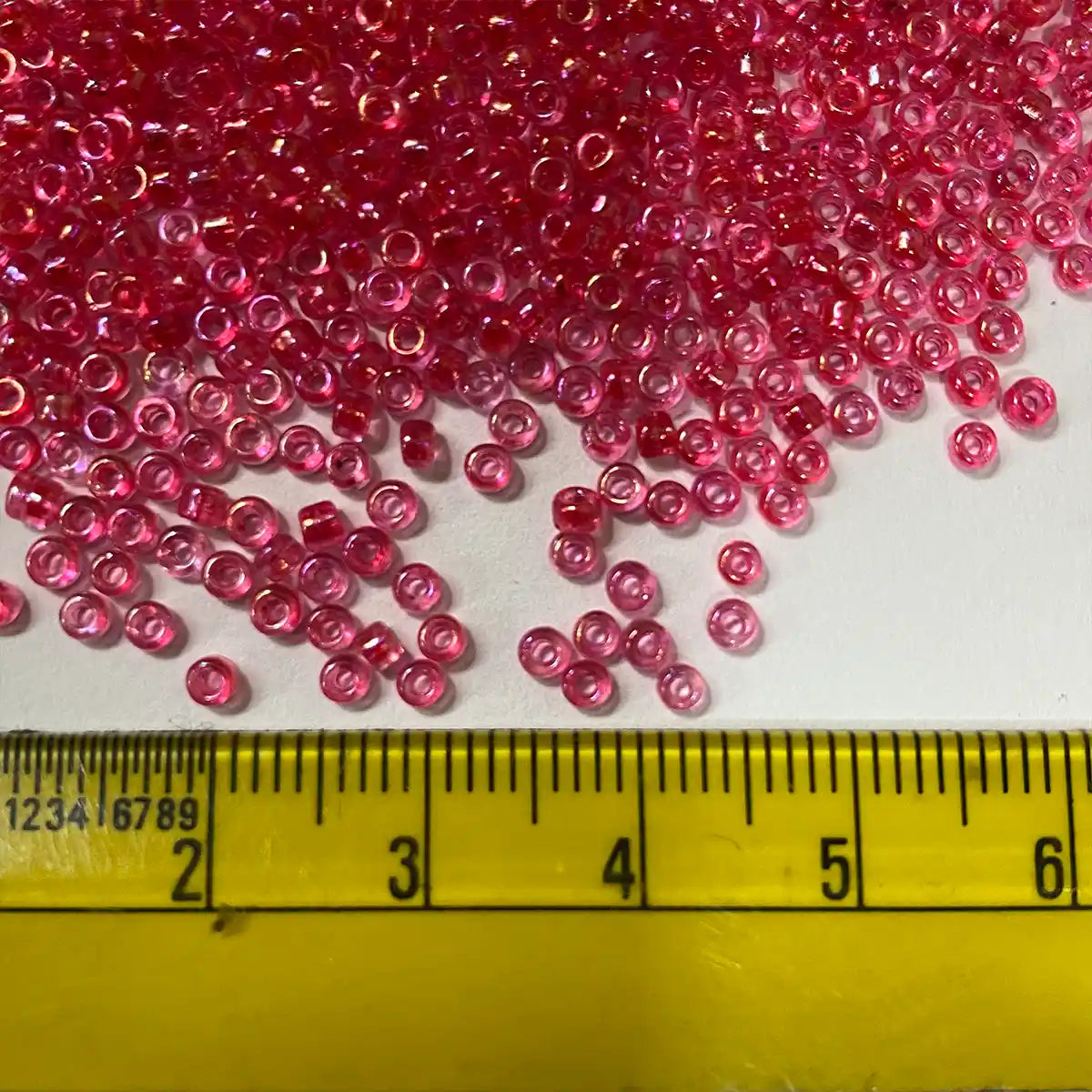 Glass Seed or Sugar Beads 2mm Color Bright Rose Color (25grams)