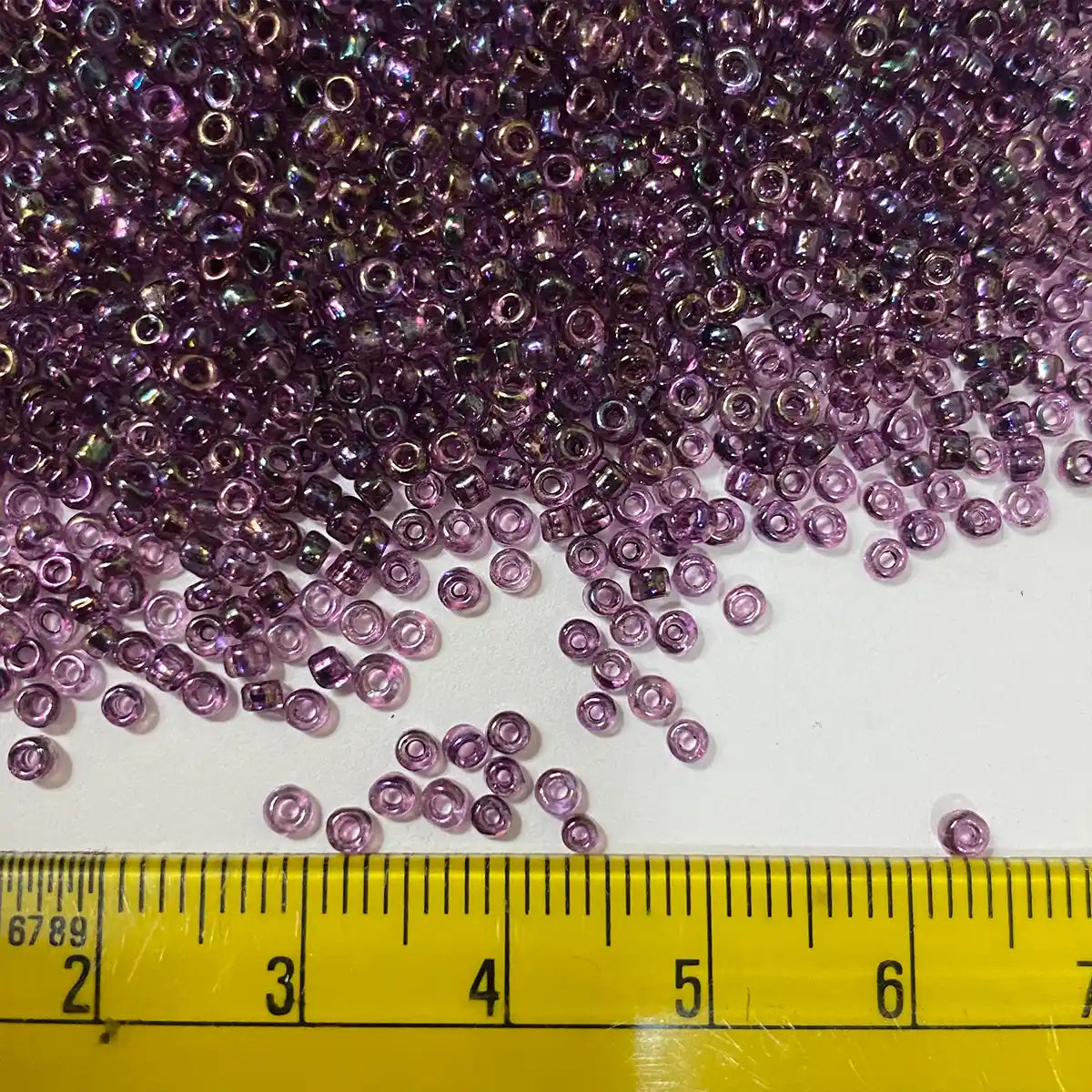 Glass Seed or Sugar Beads 2mm Color Purple Shade With MultiColor (25grams)